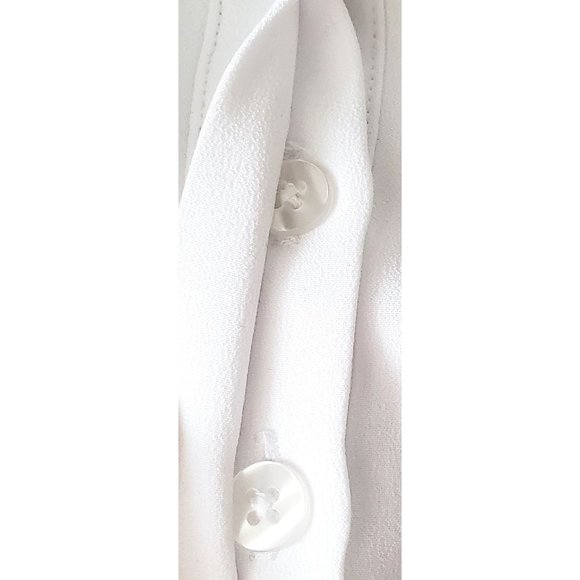 Elizabeth & Clarke NW0T Flounce Sleeveless Blouse Top White Stain Tech Sz 18W - Picture 4 of 9